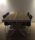 Ruime Eettafel eethoek 200x100cm kruispoot hout, Huis en Inrichting, Tafels | Eettafels, Ophalen, 50 tot 100 cm, Rechthoekig, Nieuw