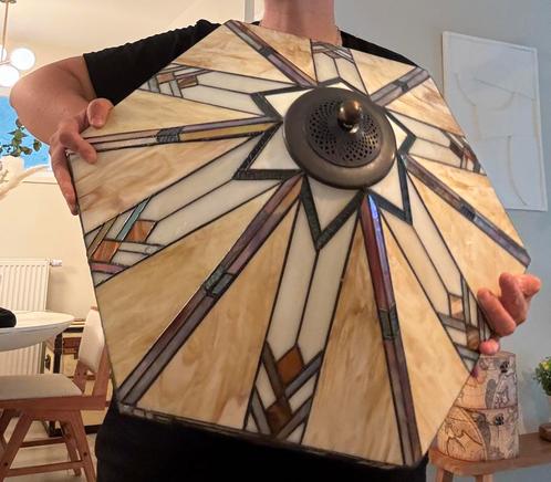 Zeer grote tiffany plafondlamp hanglamp art deco, Huis en Inrichting, Lampen | Plafondlampen, Zo goed als nieuw, Ophalen of Verzenden