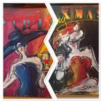 SET KUNSTWERKEN Schilderijen Van Geoffrey Wijn Alias Wine, Ophalen