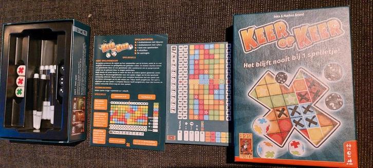 Keer op Keer (dobbelspel - 999 Games), Hobby en Vrije tijd, Gezelschapsspellen | Bordspellen, Zo goed als nieuw, Een of twee spelers