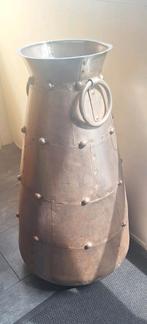 Grote stalen vazen, vintage ijzeren potten, 2 stuks, Ophalen, Gebruikt, Rond, Metaal