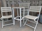 Leuke bistro set te koop in Almere., Tuin en Terras, 3 zitplaatsen, Gebruikt, Ophalen, Aluminium