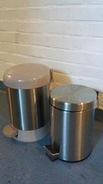 Set van pedaalemmer afvalbakken, 3 en 5 liter, Met pedaal, Ophalen of Verzenden, Zo goed als nieuw, Minder dan 10 liter