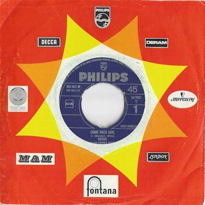 BRIAN BASTOW  1968   ZANGER uit AUSTRALIË  !! B1862, Cd's en Dvd's, Vinyl Singles, Gebruikt, Single, Pop, 7 inch, Ophalen of Verzenden