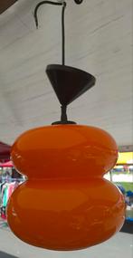 SPACE AGE ZGAN ORANJE PEILL & PUTZLER OPALINE HANGLAMP, Space Age, Ophalen of Verzenden, Minder dan 50 cm, Glas