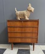 1956 Egon Jensen DEENS teak 4 lade kast 1 la met sleutel, Ophalen, Gebruikt, 50 tot 100 cm, 3 of 4 laden