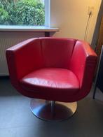 B&B Italia Tulip. Prachtige design stoel in mooi rood leer!, Huis en Inrichting, Ophalen, Modern tijdloos design., Gebruikt, 75 tot 100 cm