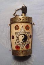 Antiek tibetaanse parfume flesje gemaakt van bot en zilver, Ophalen of Verzenden