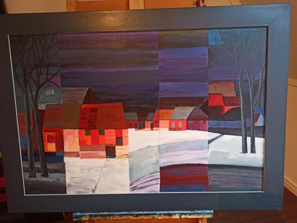 Schilderij  in de stijl van Ton Schulten, Antiek en Kunst, Kunst | Schilderijen | Abstract, Ophalen