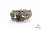 Bohemian armbanden - set van 4 - Wit & Goud, Verzenden, Wit, Kunststof of Plastic, Nieuw