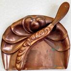 Antieke engels rood koperen stoffer en blik, Antiek en Kunst, Ophalen of Verzenden, Koper