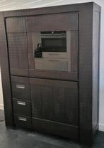 Zeer mooie vitrinekast van donker eiken Z.g.a.n, Huis en Inrichting, Kasten | Vitrinekasten, Ophalen, 200 cm of meer, Eikenhout
