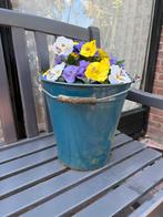 Zinken emmer, Tuin en Terras, Bloembakken en Plantenbakken, Ophalen, Gebruikt, Minder dan 30 cm, Minder dan 60 cm