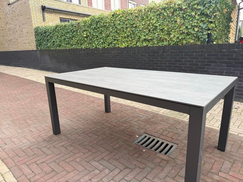 Stijlvolle Briga Tuintafel - Forest Grey Trespa HPL 180x100, Ophalen of Verzenden, Nieuw, Rechthoekig, Aluminium