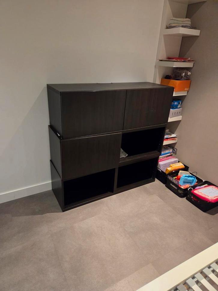 Ikea TV Meubel 3x2 - Zwartbruin, Huis en Inrichting, Kasten | Televisiemeubels, Gebruikt, Minder dan 100 cm, 100 tot 150 cm, 25 tot 50 cm