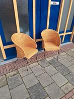 Twee rieten tuinstoelen, Ophalen, Gebruikt, Twee, Bruin