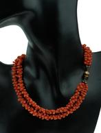 Bloedkoraal antieke ketting 14k gouden bol slot dames