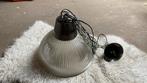 Glazen Geribbelde Plafondlamp, Ophalen, Gebruikt, Glas, Minder dan 50 cm
