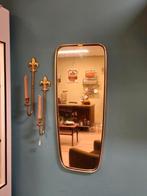 Vintage Wandspiegel Spiegel Mirror Messing Goud, Ophalen of Verzenden, Minder dan 50 cm, Minder dan 100 cm