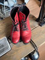 Rode leren veterboots, maat 38, Ophalen, Zo goed als nieuw, Rood, Lage of Enkellaarzen