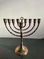 Antieke Chanoeka Kandelaar David Ster, Gebruikt, Ophalen of Verzenden, Bruin, Brons of Koper