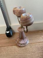 Marmeren kandelaar oud roze antiek, Ophalen of Verzenden
