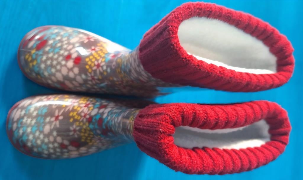 Regenlaarzen met bloemetjes en warme uitneembare sok maat 29, Kinderen en Baby's, Meisje, Ophalen of Verzenden, Intratuin, Laarzen