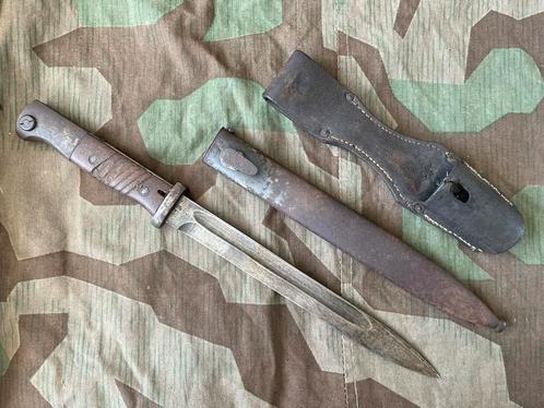 Laatoorlogse K98 bajonet gerivette handvaten, Verzamelen, Militaria | Tweede Wereldoorlog, Landmacht, Mes of Dolk, Duitsland, Ophalen of Verzenden