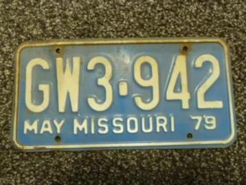 Kentekenplaat licenseplate Missouri 1979 USA beschikbaar voor biedingen