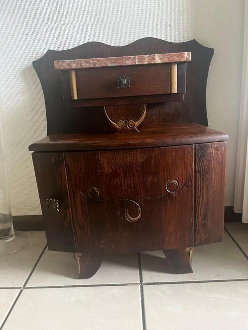 Antiek nachtkastje, Huis en Inrichting, Slaapkamer | Nachtkastjes, Gebruikt, Minder dan 45 cm, Hout, Ophalen