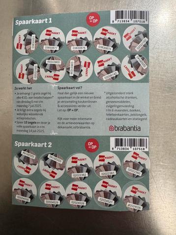 Dekamarkt spaarkaart Brabantia keukenlinnen beschikbaar voor biedingen