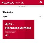 Ajax - Heracles 2 kaartjes vak 116, Twee personen, Augustus