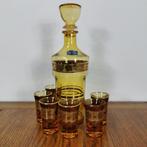 Vintage shotjes set, karaf met glaasjes, 6 glaasjes en karaf, Antiek en Kunst, Antiek | Glas en Kristal, Ophalen of Verzenden