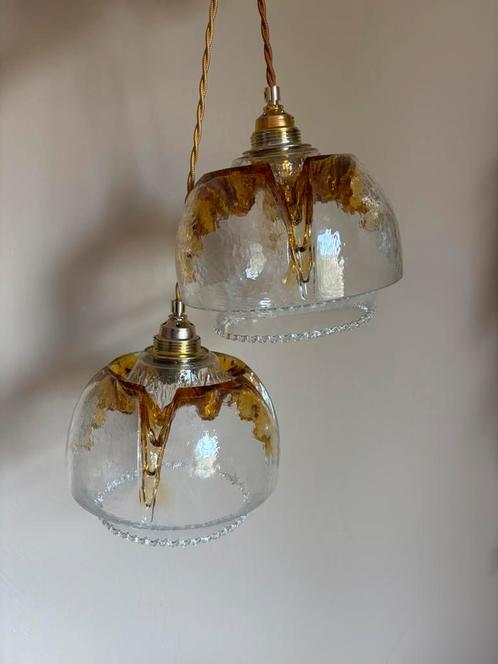 Vintage hanglamp - Mazzega Murano glazen glas Italië, Huis en Inrichting, Lampen | Hanglampen, Nieuw, Minder dan 50 cm, Ophalen of Verzenden