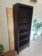 Zwarte teakhouten boekenkast afm, 70x30cm en 190cm hoog., Ophalen of Verzenden, Zo goed als nieuw, 25 tot 50 cm, 150 tot 200 cm