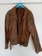 Vintage Leren Jas, Bruin, Onbekend, Jasje, Gedragen