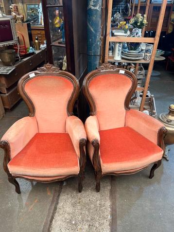 Antieke fauteuils - Set van 2 beschikbaar voor biedingen