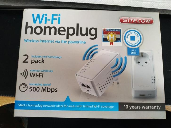 SITECOM LN-555 Homeplug Kit 500 Mbps, Computers en Software, WiFi-versterkers, Nieuw, Ophalen of Verzenden