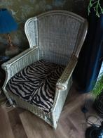 Gouden Rotan Troon Zetel Stoel met Kussen, Ophalen, Gebruikt, Minder dan 75 cm, Riet of Rotan