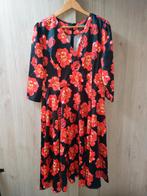 Vintage jurk Hearts & Roses, Ophalen, Zwart, Maat 46/48 (XL) of groter, Onder de knie