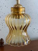 Vintage Amber/ geel glazen lamp kapjes, hanglamp, Antiek en Kunst, Ophalen of Verzenden