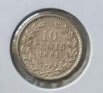 10 cent 1881  in ZFR/PR., Koning Willem III, Zilver, Ophalen of Verzenden, 10 cent