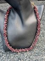 Vintage 1980 granaat edelstenen collier, Ophalen of Verzenden, Zo goed als nieuw