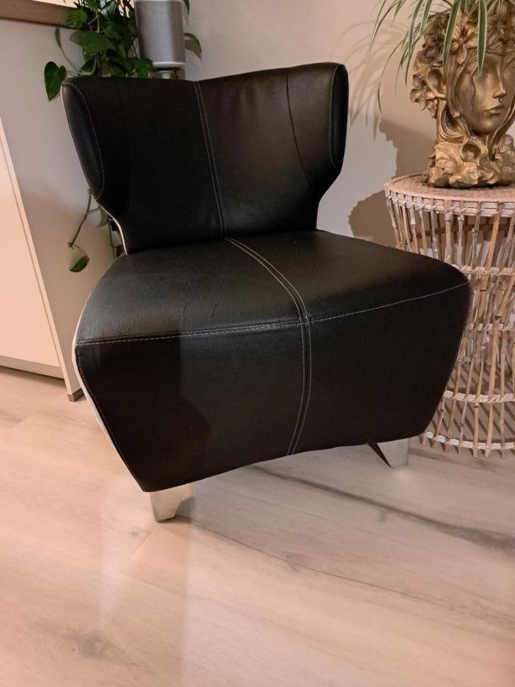 fauteuil, merk Xooon, Huis en Inrichting, Fauteuils, Gebruikt, Leer, Stof, 50 tot 75 cm, 75 tot 100 cm, Ophalen
