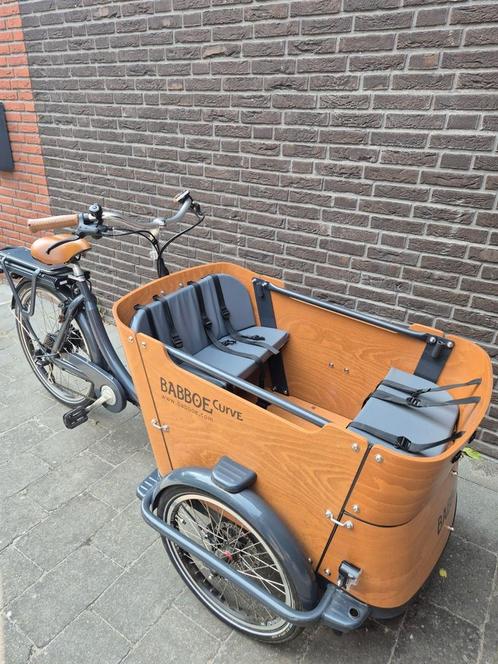 Babboe bakfiets E-Curve goed onderhouden en goedgekeurd, Fietsen en Brommers, Elektrische fietsen, Zo goed als nieuw, 55 tot 59 cm