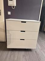 Witte ladekast met 3 lades bijna nieuw, Kunststof, Zo goed als nieuw, 3 of 4 laden, Minder dan 100 cm