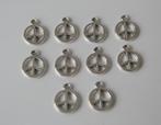 20 kleine peace hangers / bedels tibetaans zilver 10 x 8 mm, Nieuw, Ophalen of Verzenden, Bedel