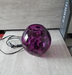 Paarse glazen tafellamp, Ophalen, Gebruikt, Glas, Minder dan 50 cm