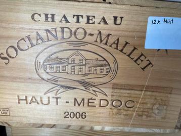Kist Rode Wijn Chateau Sociando-Mallet Haut-Médoc 2006 beschikbaar voor biedingen