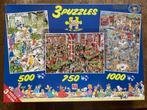 Jan van Haasteren - 3 in 1 puzzel doos (80105), Hobby en Vrije tijd, Denksport en Puzzels, Ophalen of Verzenden, 500 t/m 1500 stukjes